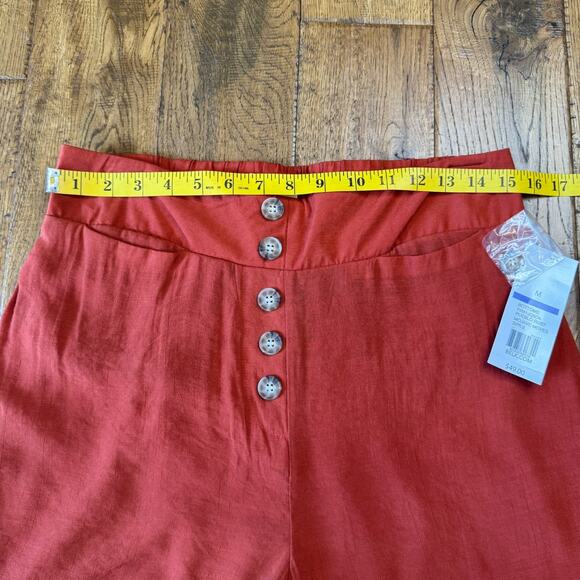 NWT New Directions Palazzo Pants Rust Orange Elastic Waist Wide Leg Womens Sz M - Picture 4 of 8